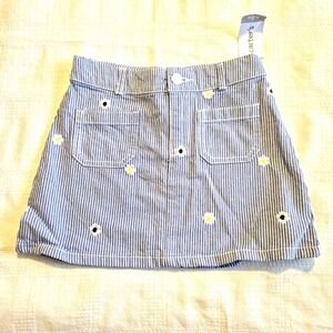 Carter's girls 6 6X blue & white stripe with embroidered flowers, NWT